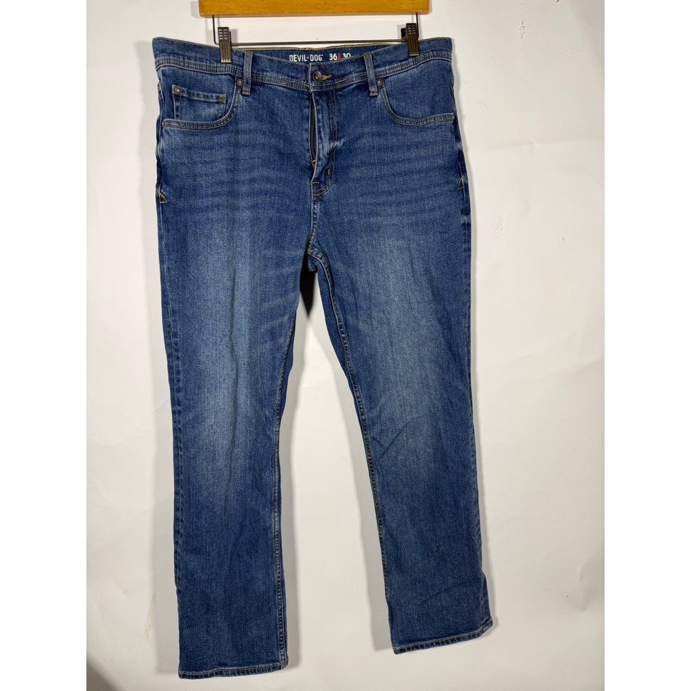 Devil-Dog Dungarees Mens 36x30 Bootcut Jeans Medium Wash Denim Blue Pants